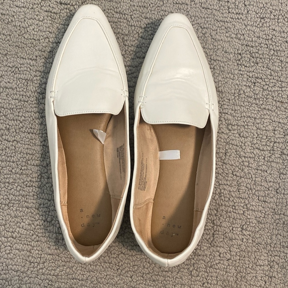 A new day white loafers